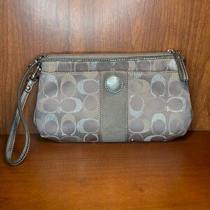 Coach Vintage Gray and Silver Small Shoulder Bag